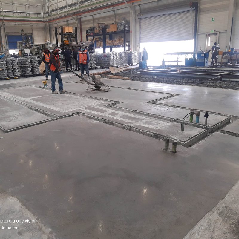 Slab finished and levelled ready for the machine.
