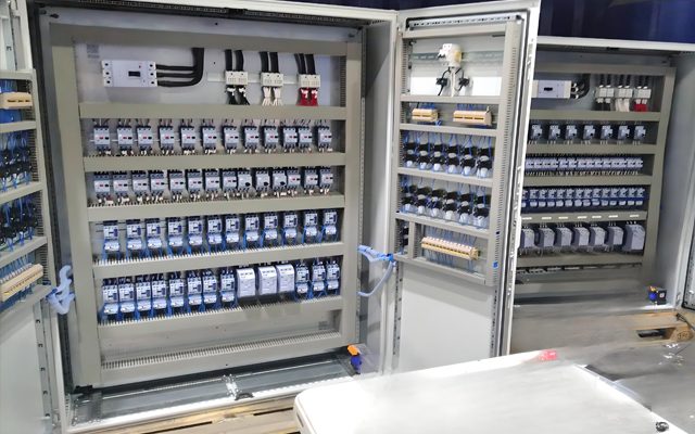 Control panel wired and terminated.