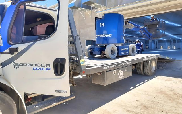 Equipment delivered to site on our own flatbed.